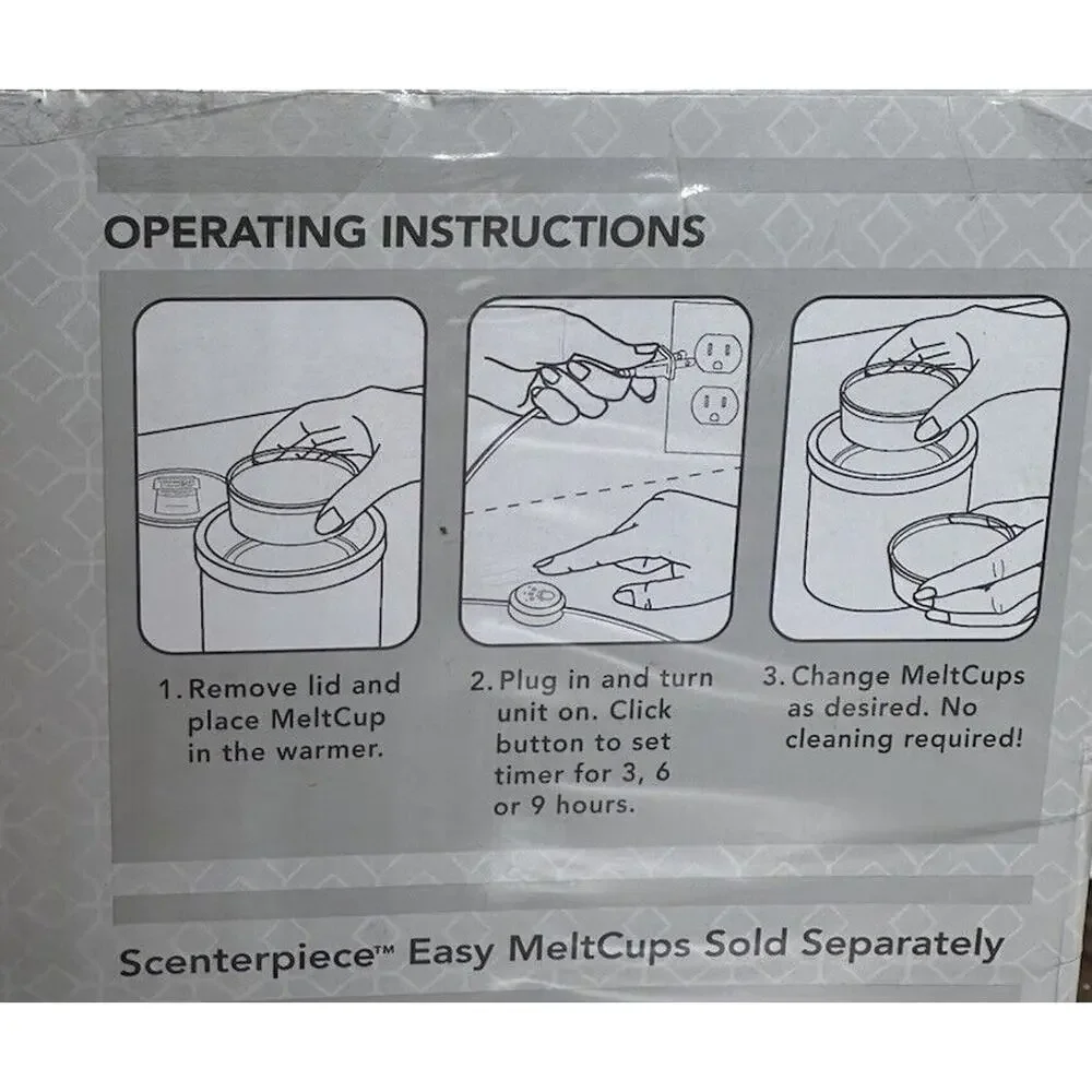 Yankee Candle Gray Scenterpiece Electric Easy Meltcup Warmer Timer SPW-SLATER